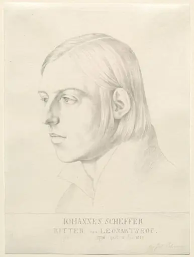 Johann Evangelist Scheffer von Leonhardshoff, by Julius Schnorr von Carolsfeld
