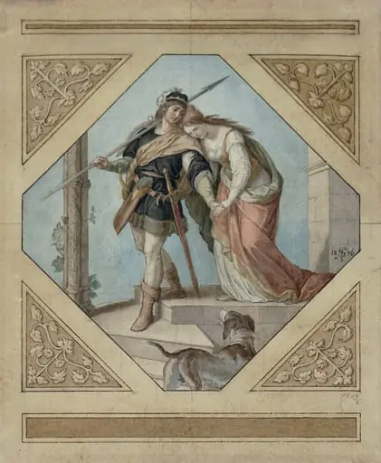 Siegfried and Chriemhilda, by Julius Schnorr von Carolsfeld