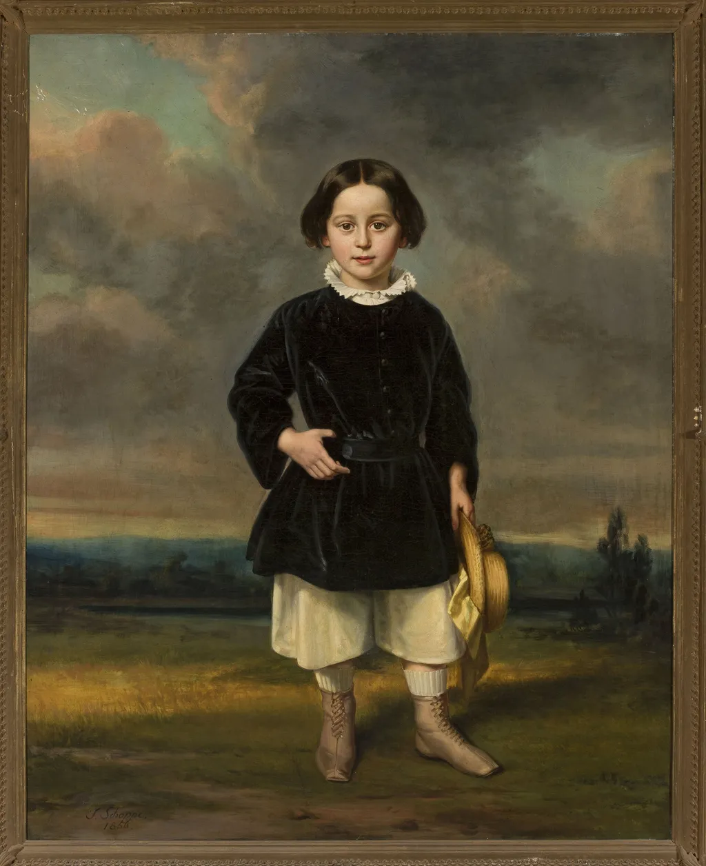 Portrait of a boy, by Julius Schoppe, oil, 1856