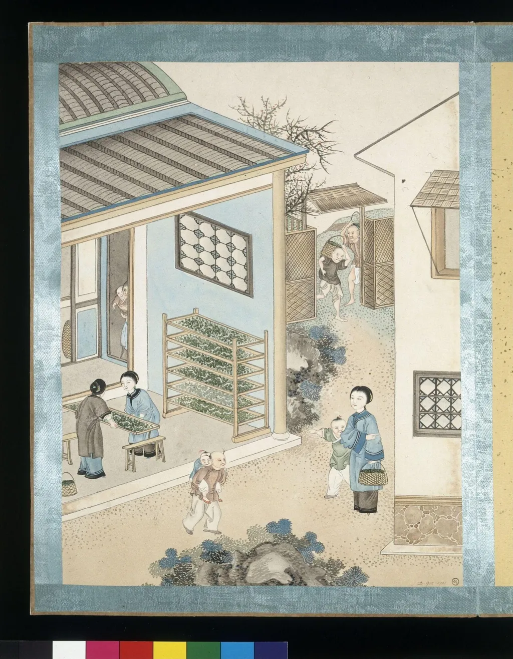 Feeding the Silkworms, by Jun Wu, paint, 1880