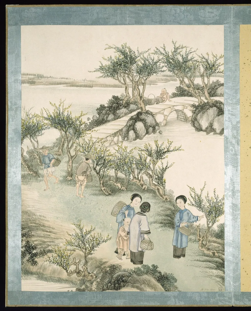Gathering ‘Lusang’ Mulberry Leaves, by Jun Wu, paint, 1880