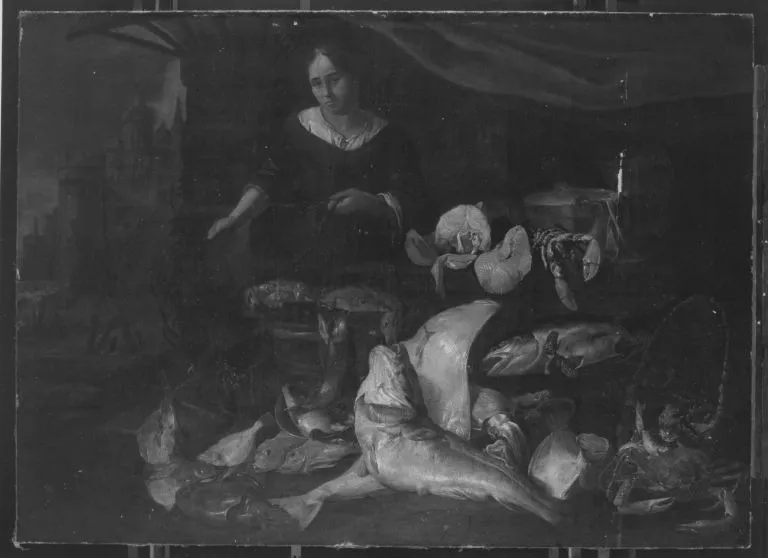 Die Fischhändlerin (?), by Juriaen van Streeck, unspecified, 1659