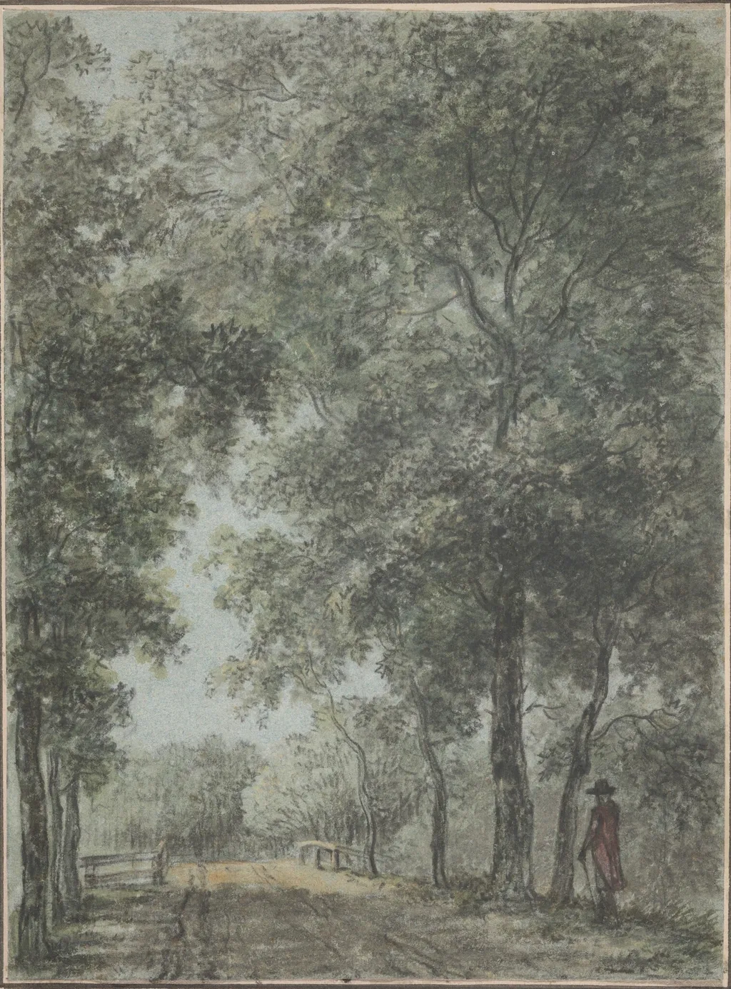 A Wooded Path at Treslong, near Hillegom, by Jurriaan Andriessen, watercolor, 1789