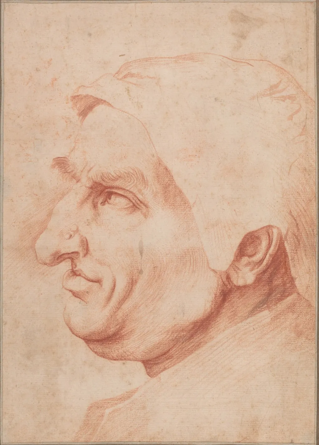 Head of a Man, by Jusepe de Ribera, chalk, 1624