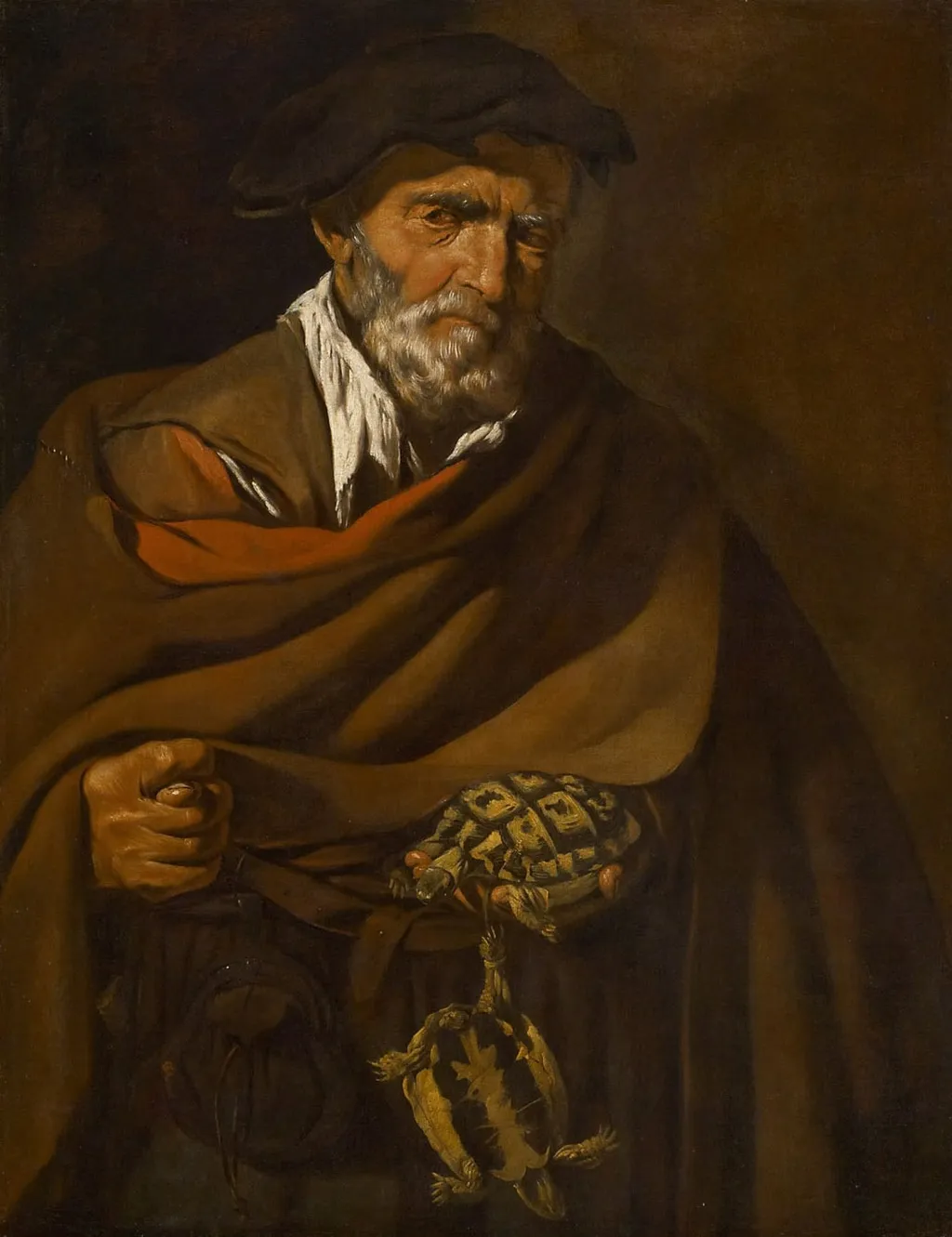 Man with a tortoise, by Jusepe de Ribera, unspecified, 1631