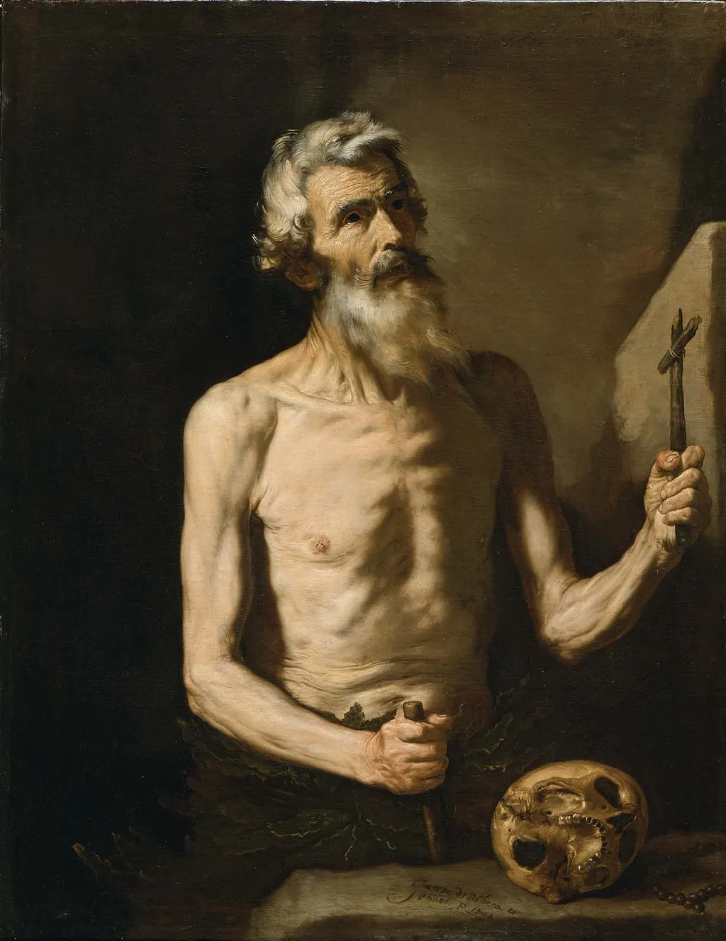 Saint Onophrius, by Jusepe de Ribera, oil, 1642