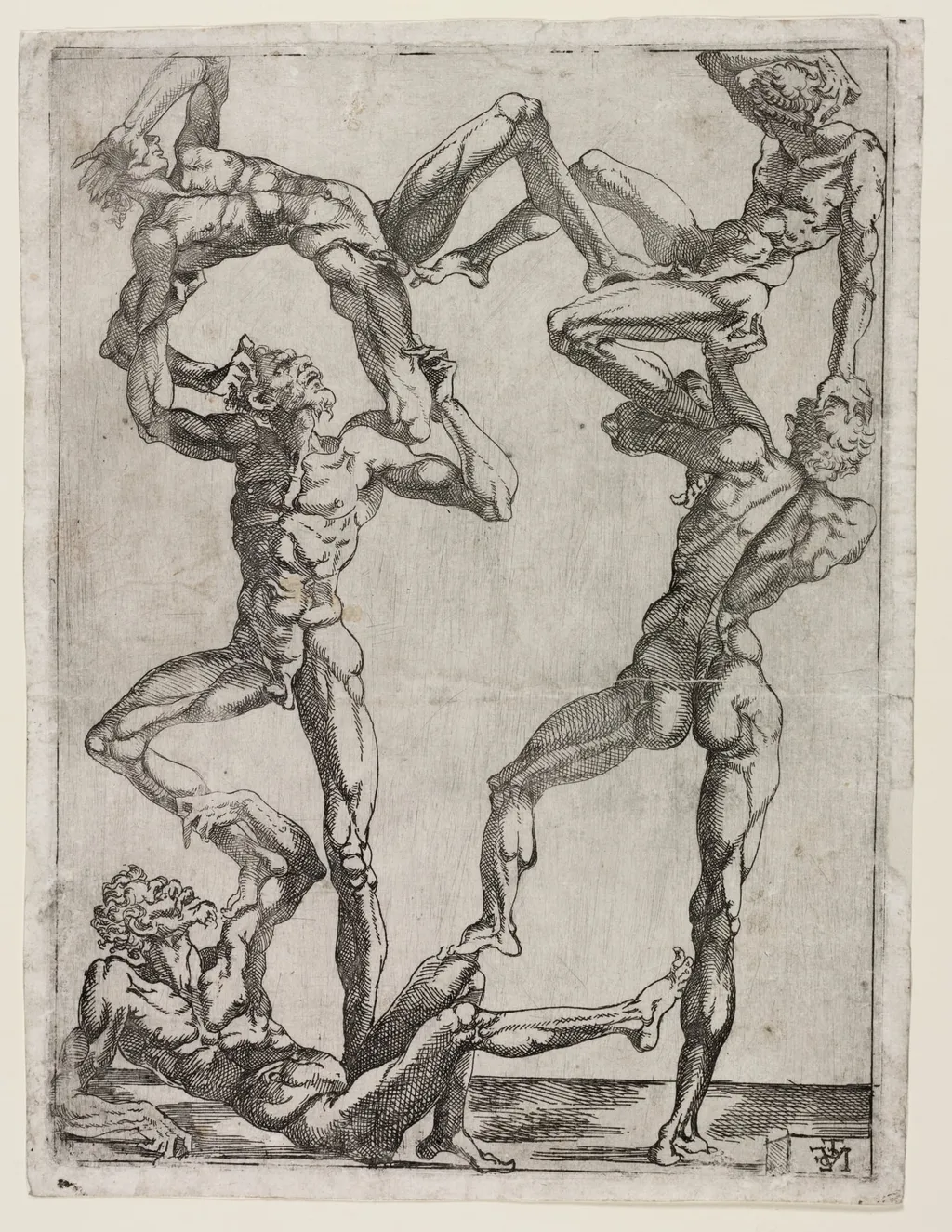 Pyramid of Five Men, by Juste de Juste, 1543