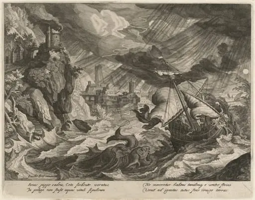 Jonah Thrown into the Stormy Sea, by Justus Sadeler