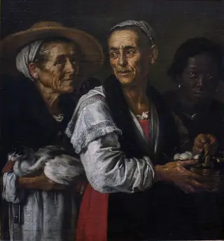 Group portrait of Domenica delle Cascine, Cecca di Pratolino and Pietro Moro, by Justus Sustermans, 1634