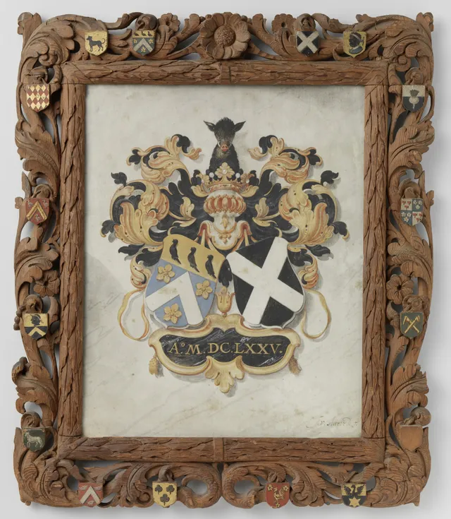 The family shields of Jan Boudaen Courten and Anna Maria Hoeufft