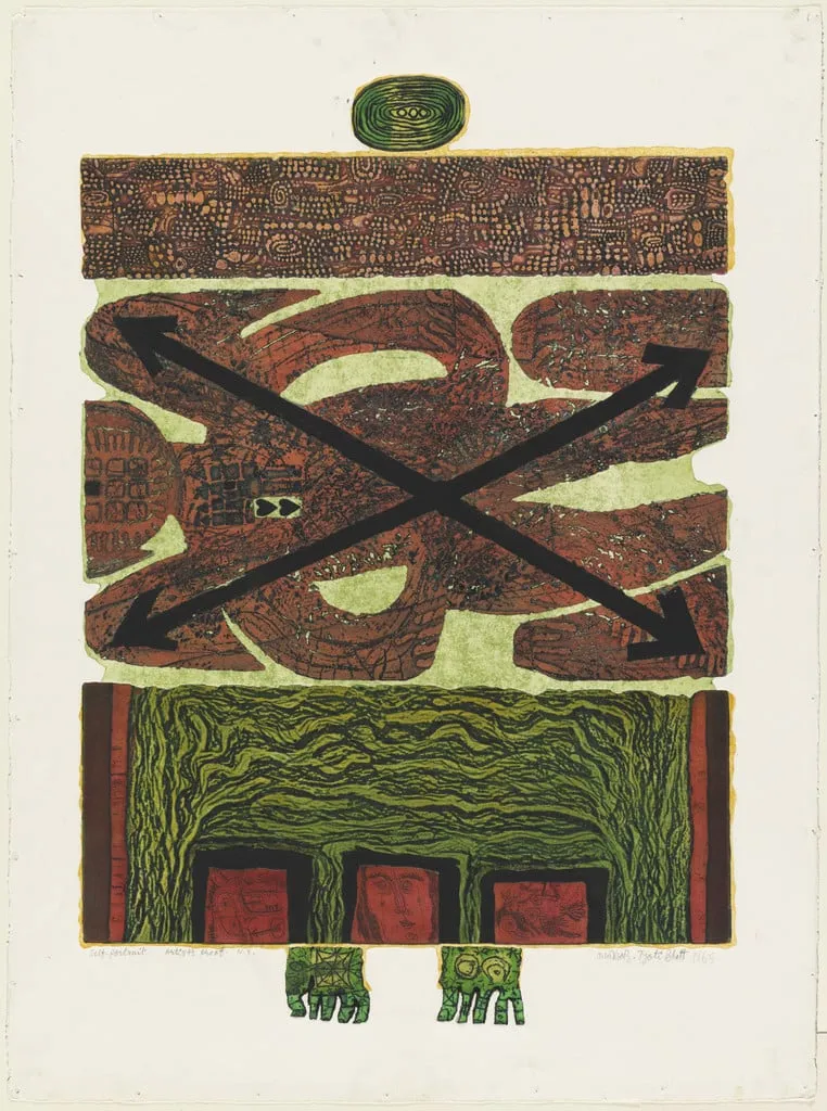 Untitled, by Jyoti Bhatt, ink, 1965