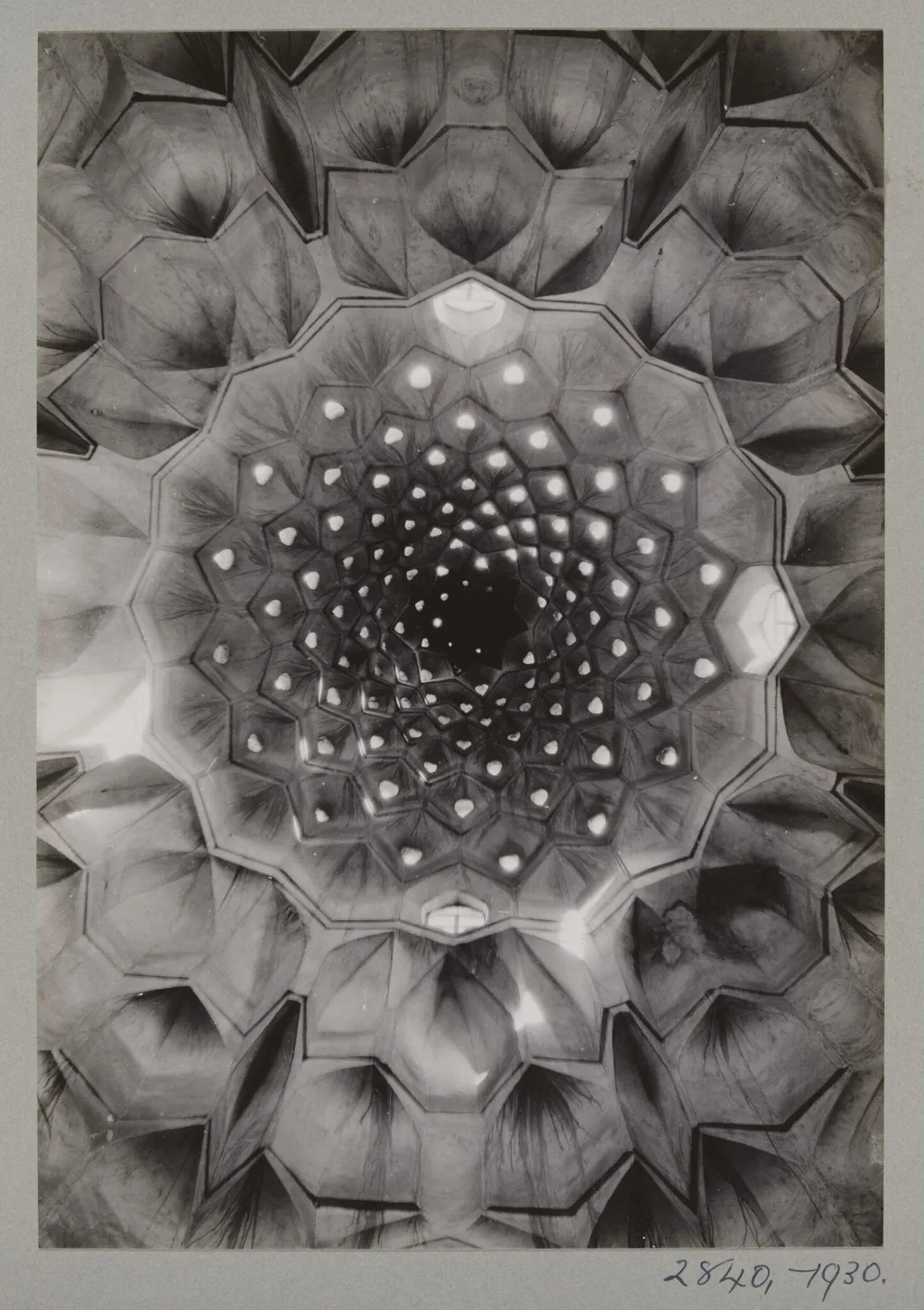 Interior view of dome of Mausoleum of Sitt Zubayda, by K.A.C. Creswell, photographic, 1930