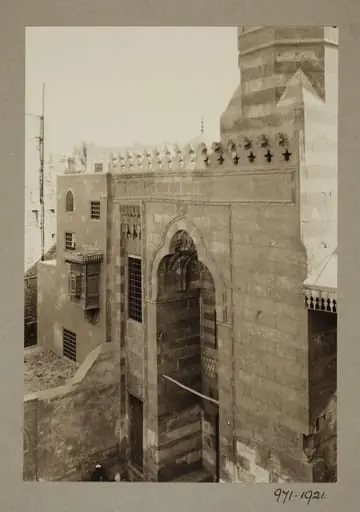 The entrance façade of the mosque of Qadi Yahya Zayn al-Din, Cairo, by K.A.C. Creswell