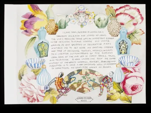 Contribution to V&A's 150th anniversary album, by Kaffe Fassett