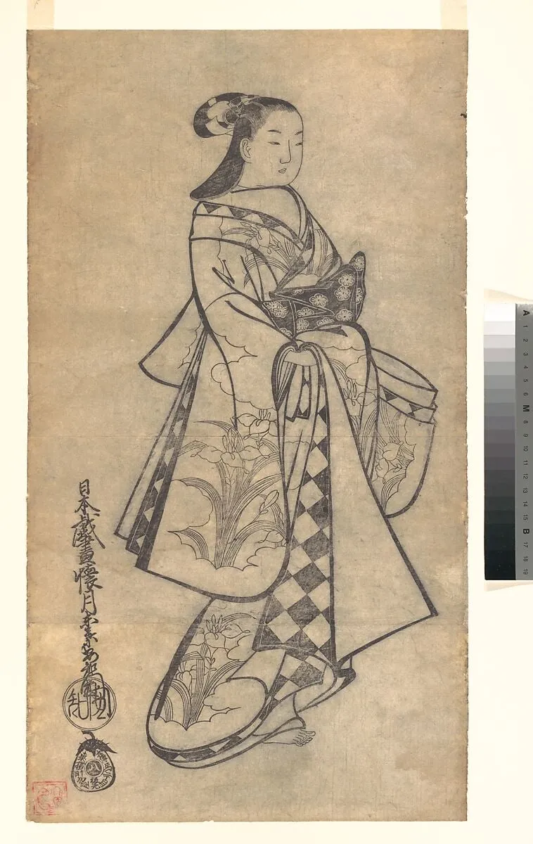 Untitled, by Kaigetsudō Anchi, ink, 1714