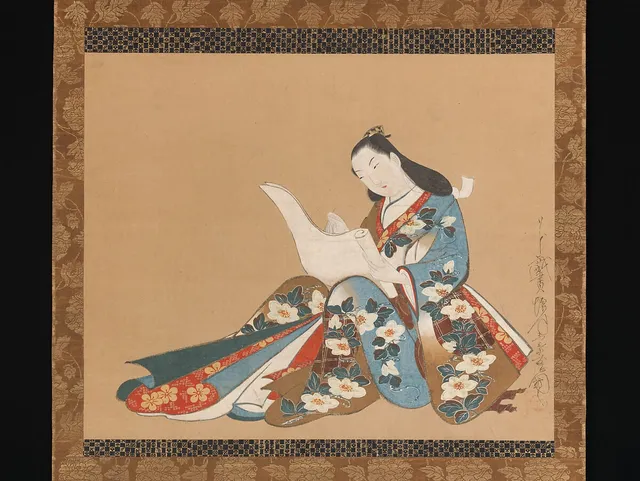懐月堂度辰筆　文を書く遊女図|Courtesan Writing a Letter