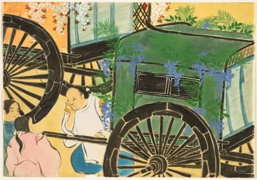 Flowers of a Hundred Worlds (Momoyogusa): Flower-draped Carts, by Kamisaka Sekka