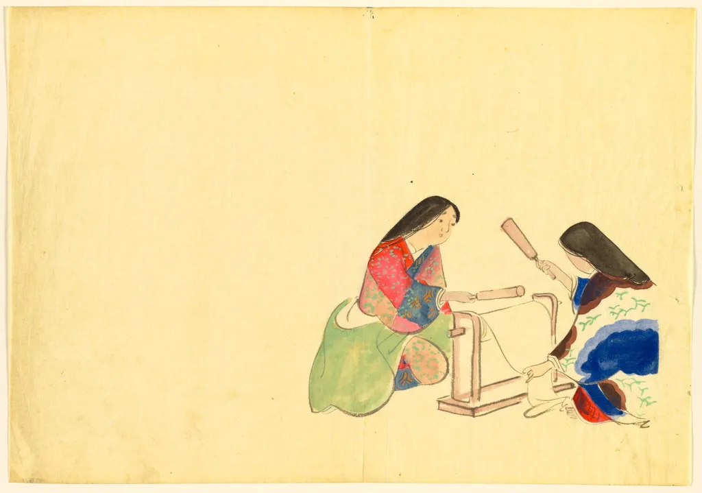 Flowers of a Hundred Worlds (Momoyogusa): Fulling Silk (Uchiginu), by Kamisaka Sekka, 1909