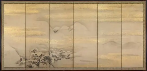 Summer and Winter Landscapes (one of a pair), by Kano Naonobu