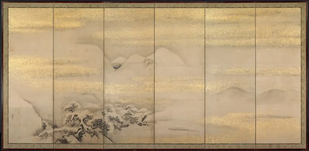 Summer and Winter Landscapes (one of a pair), by Kano Naonobu