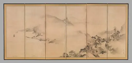 四季山水図屏風|Landscapes of the Four Seasons, by Kano Tan'yū