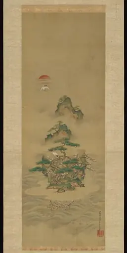 狩野探水守常筆　蓬莱山・瀟湘八景図|Mount Penglai with Eight Views of Xiao and Xiang