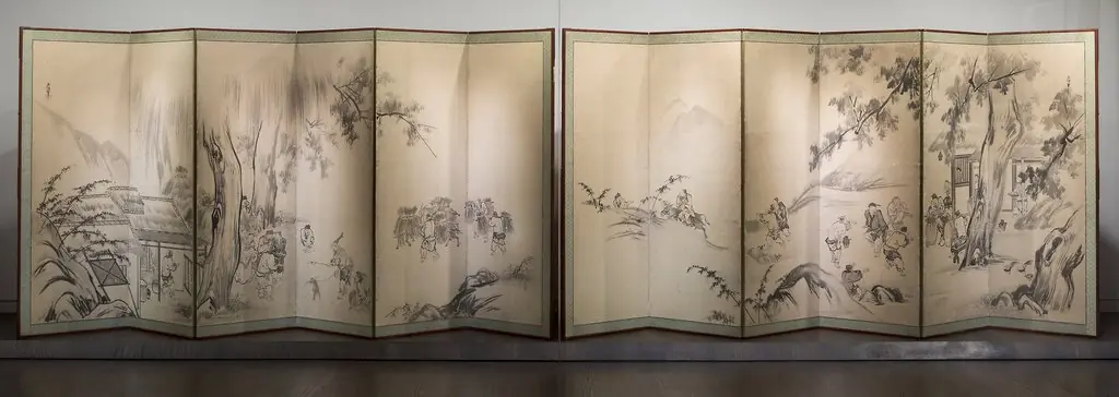Monkey Trainers and Scenes of Chinese Life, by Kano Yasunobu