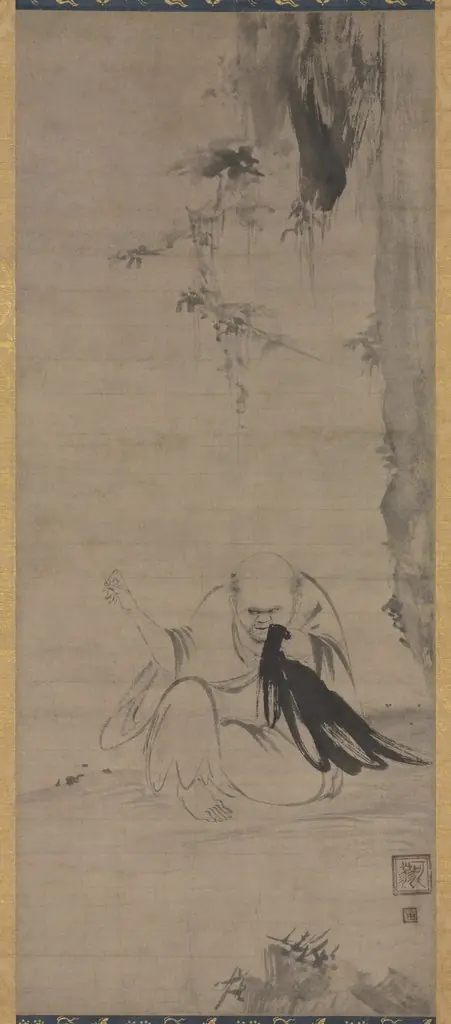 Monk Mending Clothes in the Morning Sun (Chōyō Hotetsuzu), by Kaō