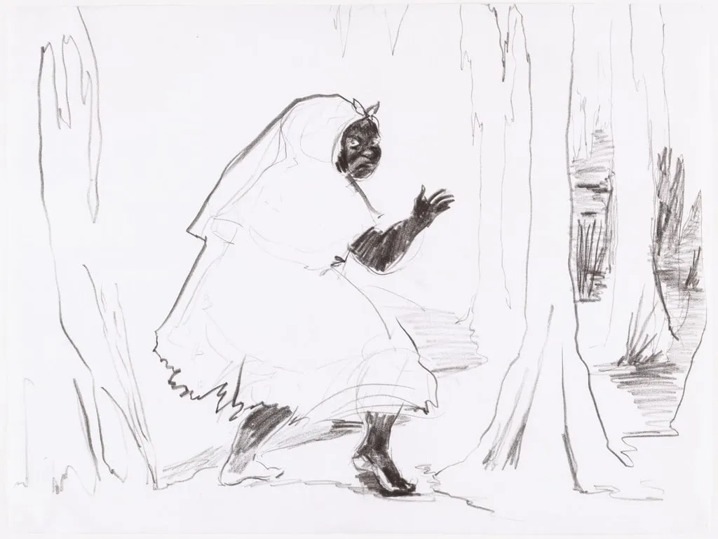 Untitled, by Kara Walker, crayon, 1996