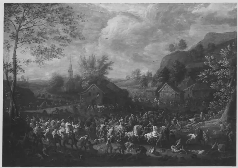 Plünderung eines Dorfes, by Karel Breydel