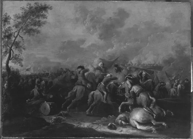 Reitergefecht, by Karel Breydel, unspecified, 1705