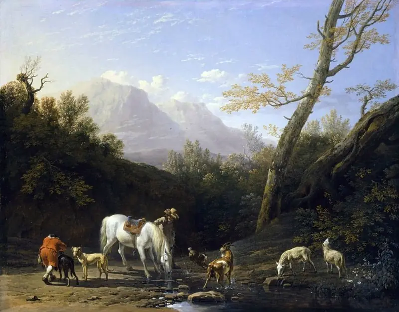 Horseman and His Horse at a River, by Karel Dujardin