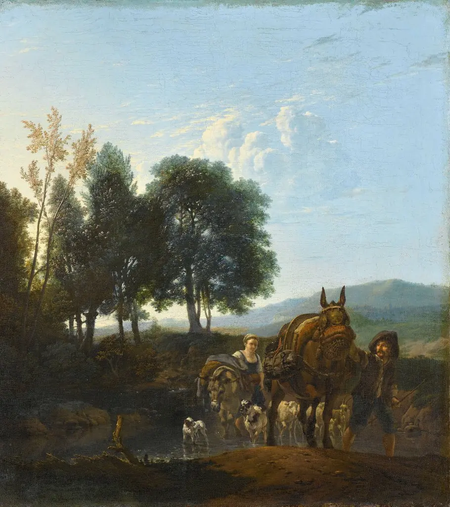 Landscape with mule driver, by Karel Dujardin