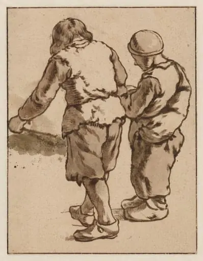 Two Boys Standing with Backs Turned, by Karel Dujardin