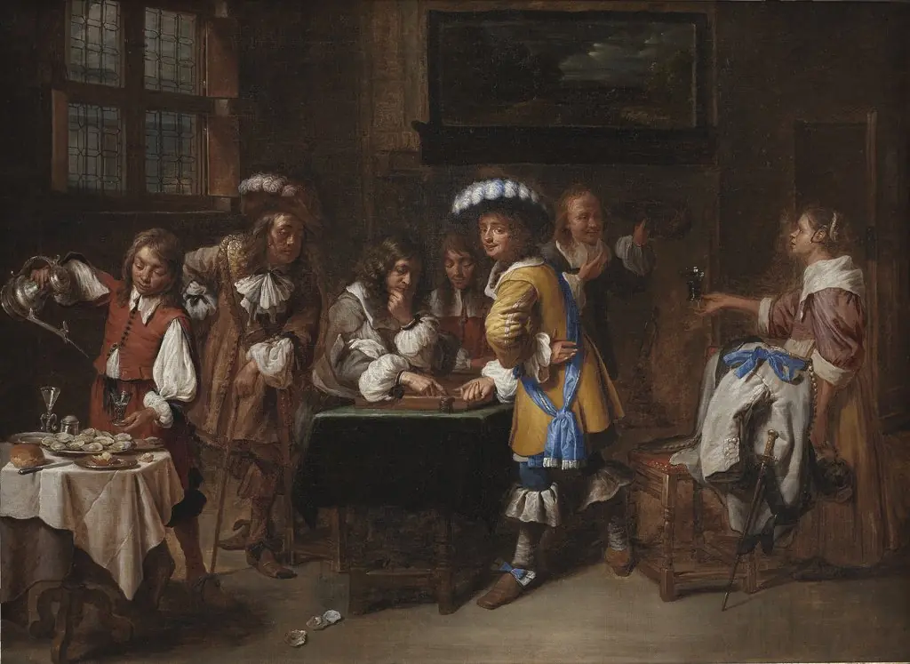 Trictrac Players, by Karel Emmanuel Biset