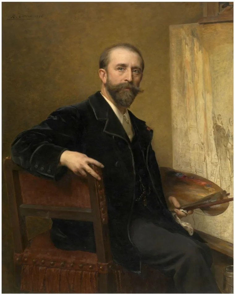 Self-portrait, by Karel Ooms, oil, 1898