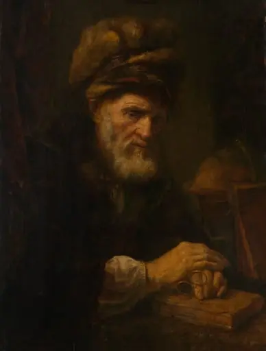 An Old Man in a Fur Cap, by Karel van der Pluym