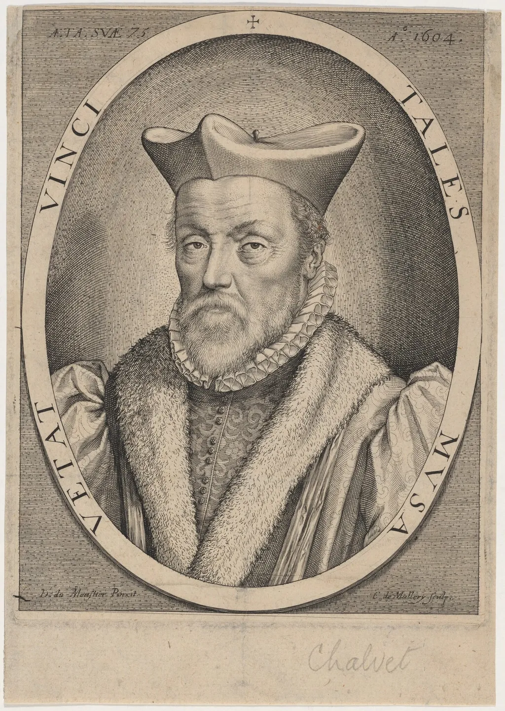 M. de Chalvel, by Karel van Mallery, ink, 1603