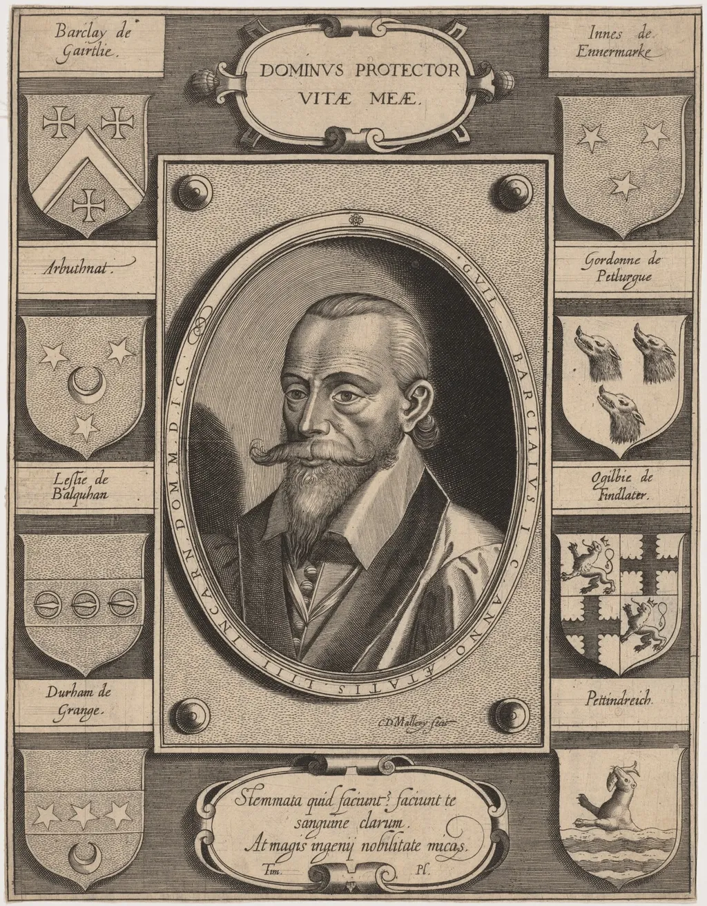 William Barclay, by Karel van Mallery, ink, 1603