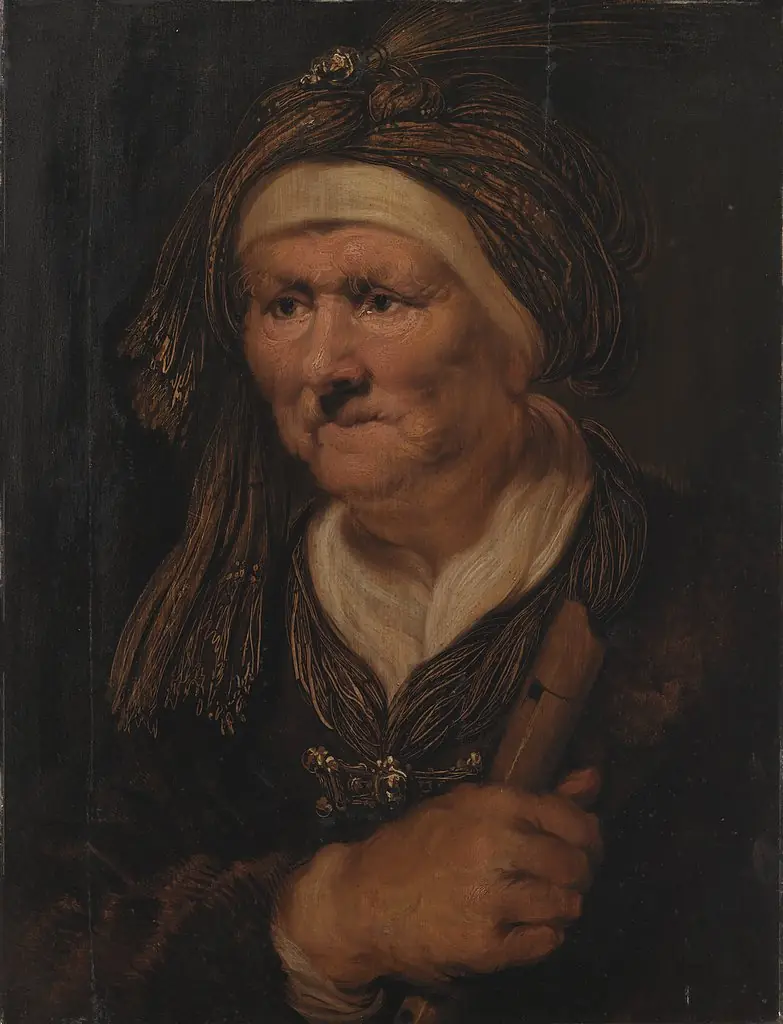 En gammel kone. Allegorisk fremstilling af hørelsen, by Karel van Mander III