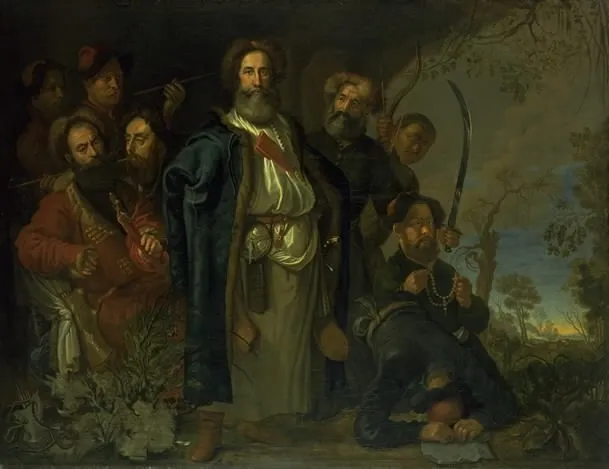 Et tatarisk gesandtskab på besøg i København, by Karel van Mander III, oil, 1647
