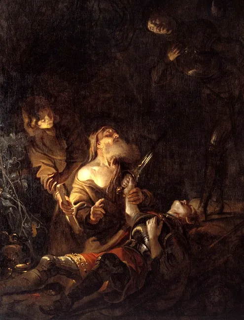 Prince Svens's body is found, by Karel van Mander III, oil, 1645