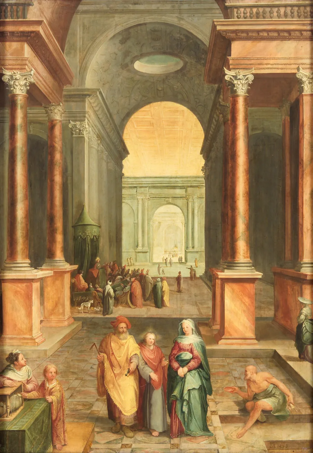 Christ as a twelve year old in the temple, by Karel van Mander the Elder, oil, 1600