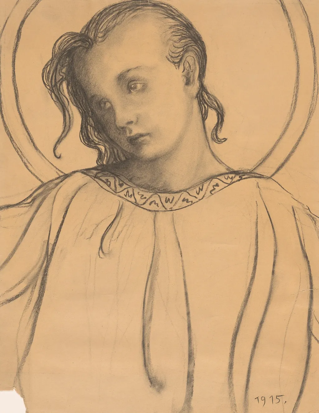 Angel, by Karel Vitezslav Masek, charcoal, 1915