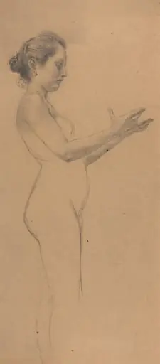 Female Nude with a Platter, by Karel Vitezslav Masek