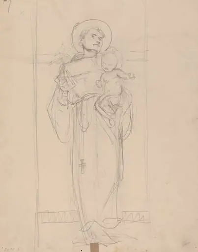 Standing Saint holding the Christ Child, by Karel Vitezslav Masek