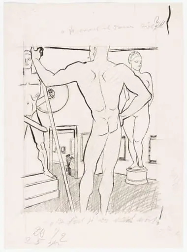 Final draft of drawing `Ja, was ist denn das?', by Karl Arnold
