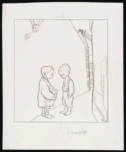 Versailles "Mich lassen sie jetzt nicht mehr in die Schule, ich bin auch unterernährt.", by Karl Arnold