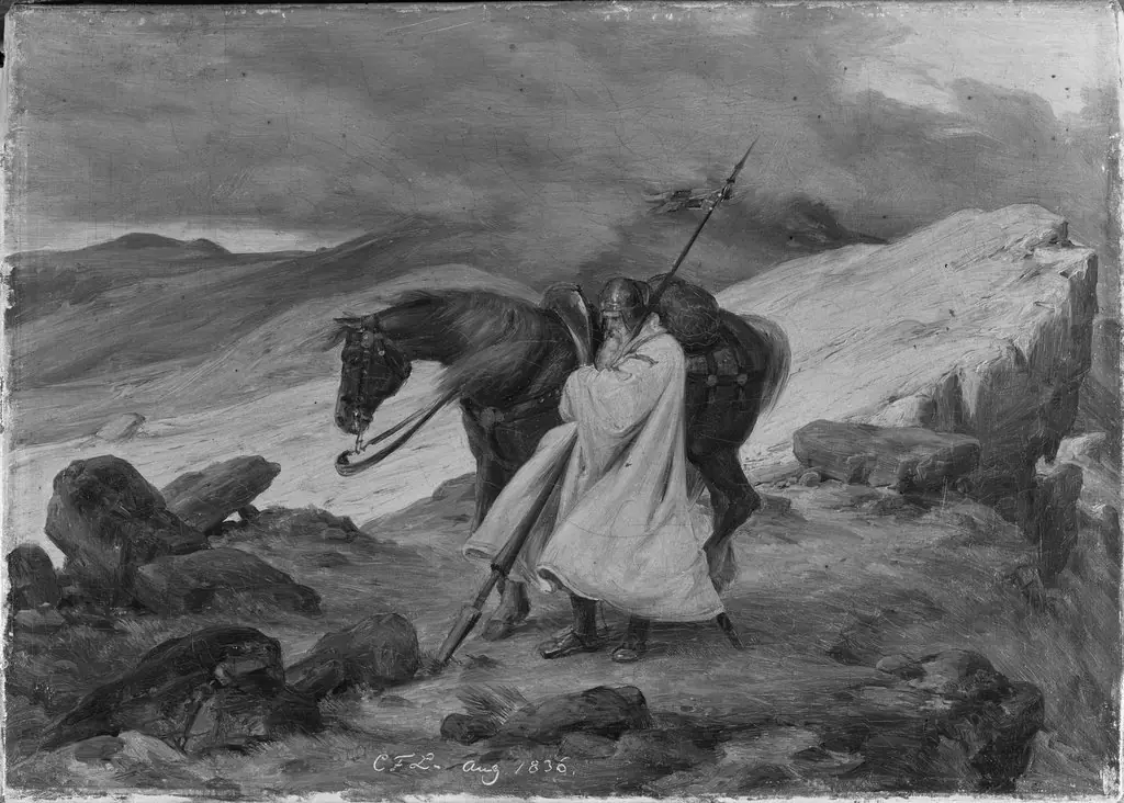 Crusader's Vigil, by Karl Friedrich Lessing