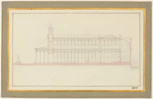 Longitudinal Section of a Cathedral for Berlin, by Karl Friedrich Schinkel